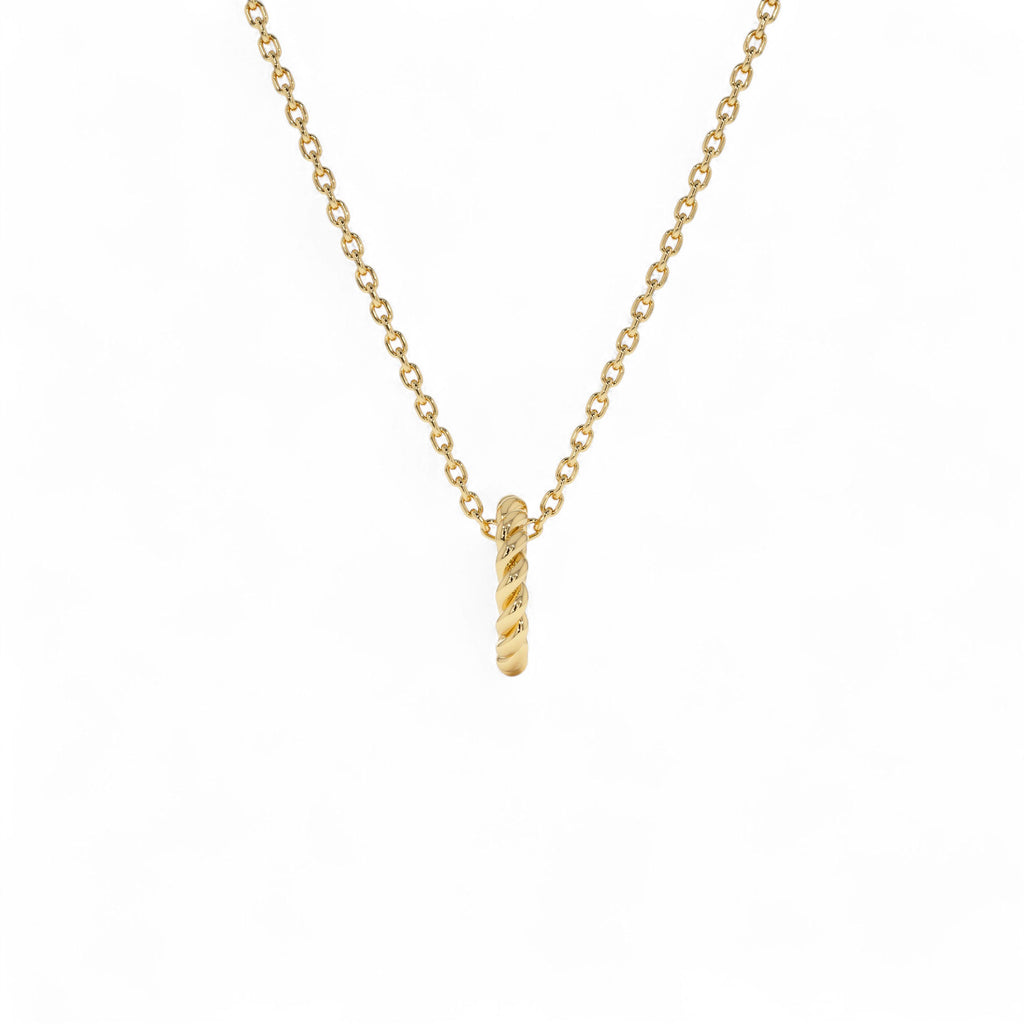 14K Gold Rope Rondelle Charm – 1.5MM - view 3