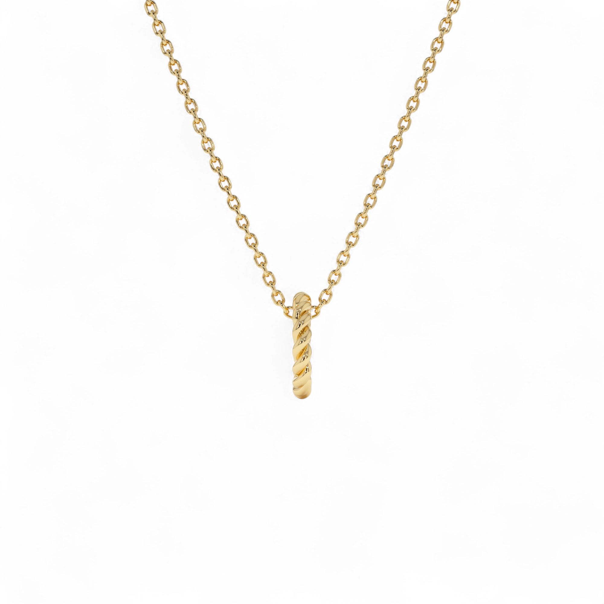 14K Gold Rope Rondelle Charm – 1.5MM - view 3