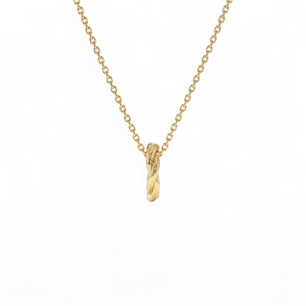 14K Gold Twisted Rondelle Charm – 2MM - view 4