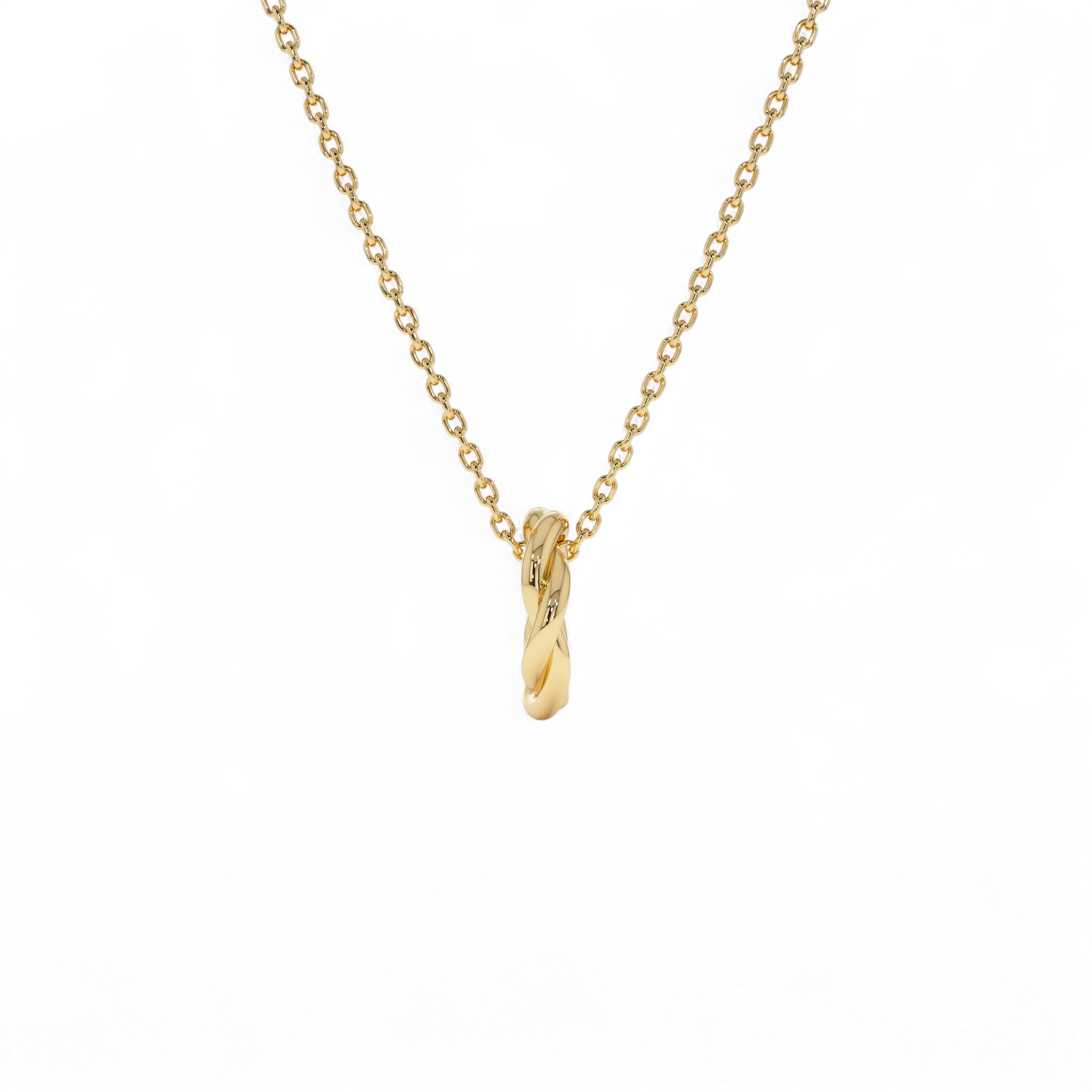14K Gold Twisted Rondelle Charm – 2MM - view 4