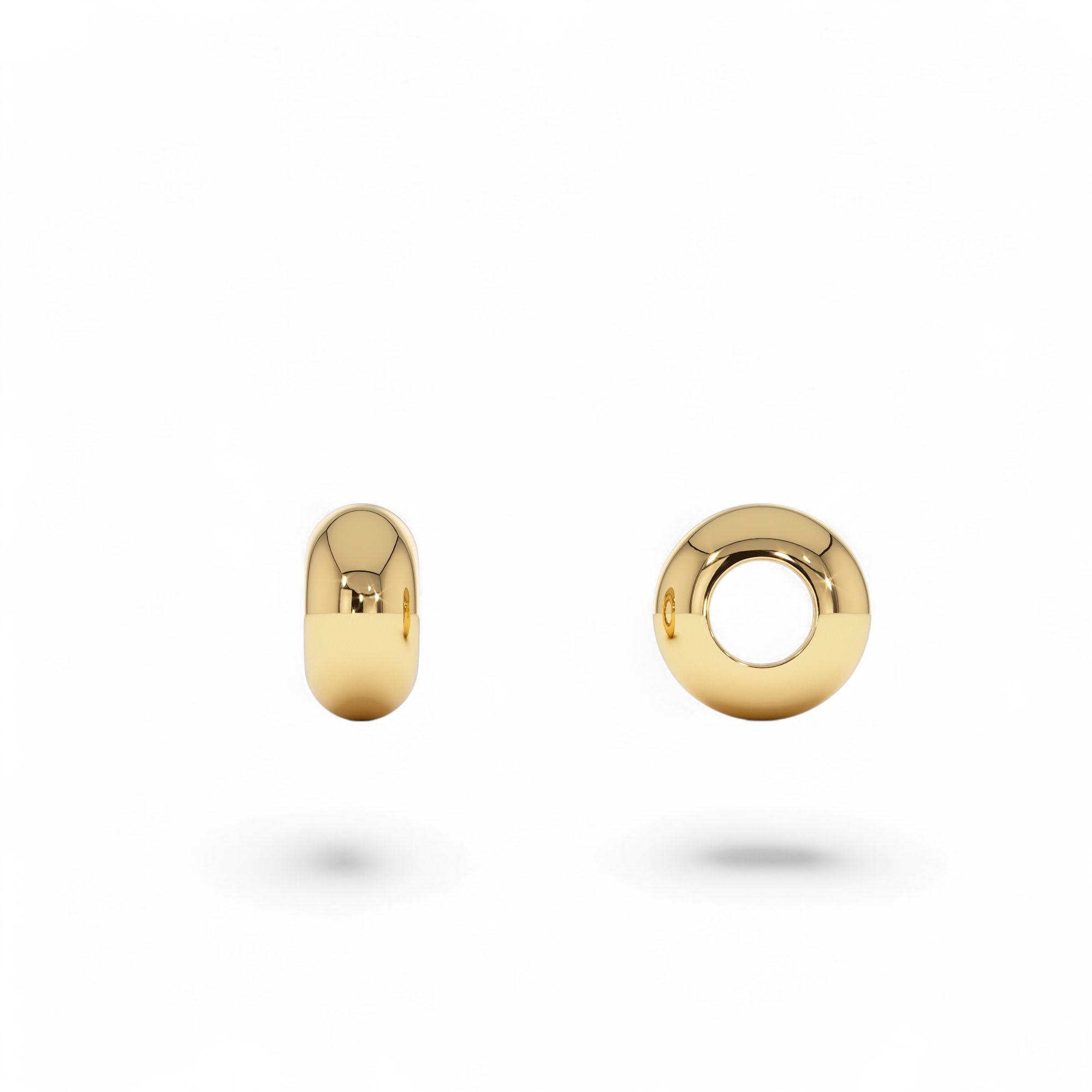 14K Gold Polished Rondelle Charm - 6MM by Orlina Fine