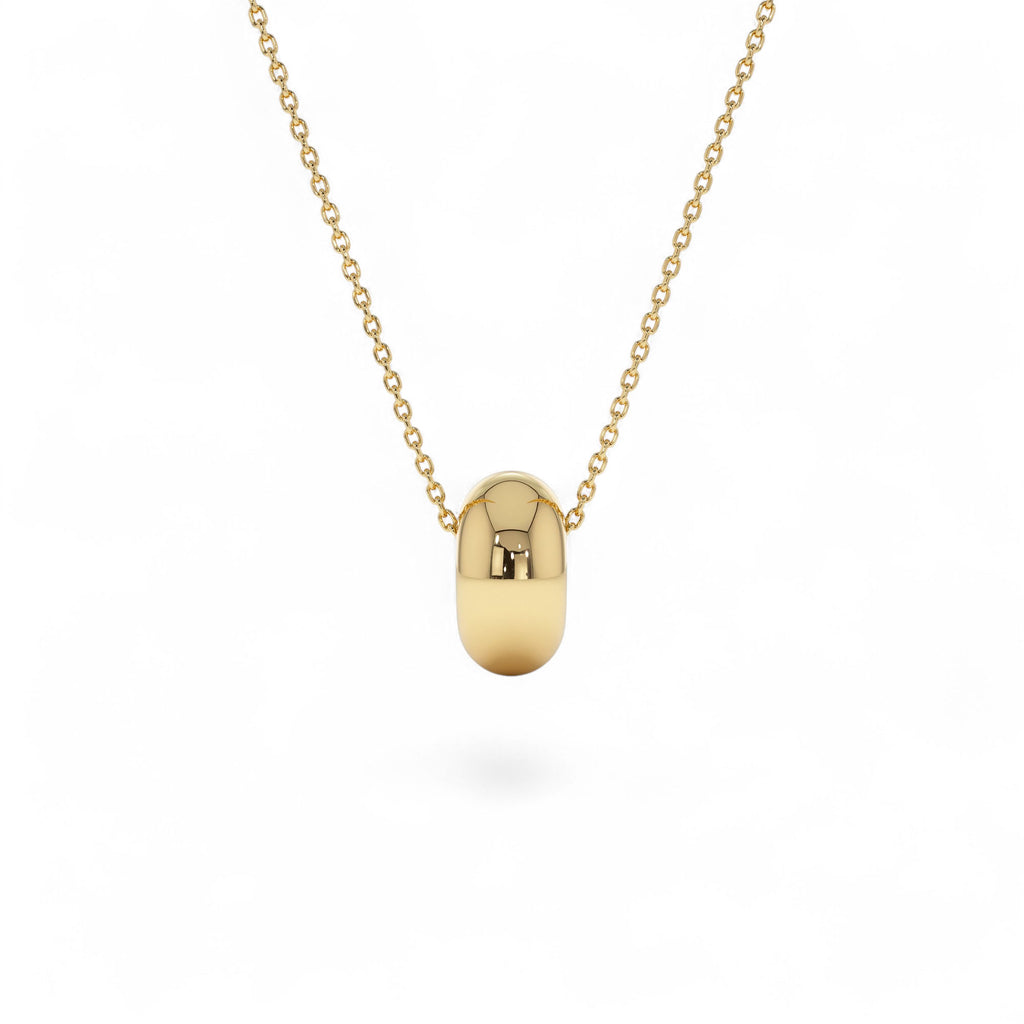 14K Gold Polished Rondelle Charm - 6MM - view 4