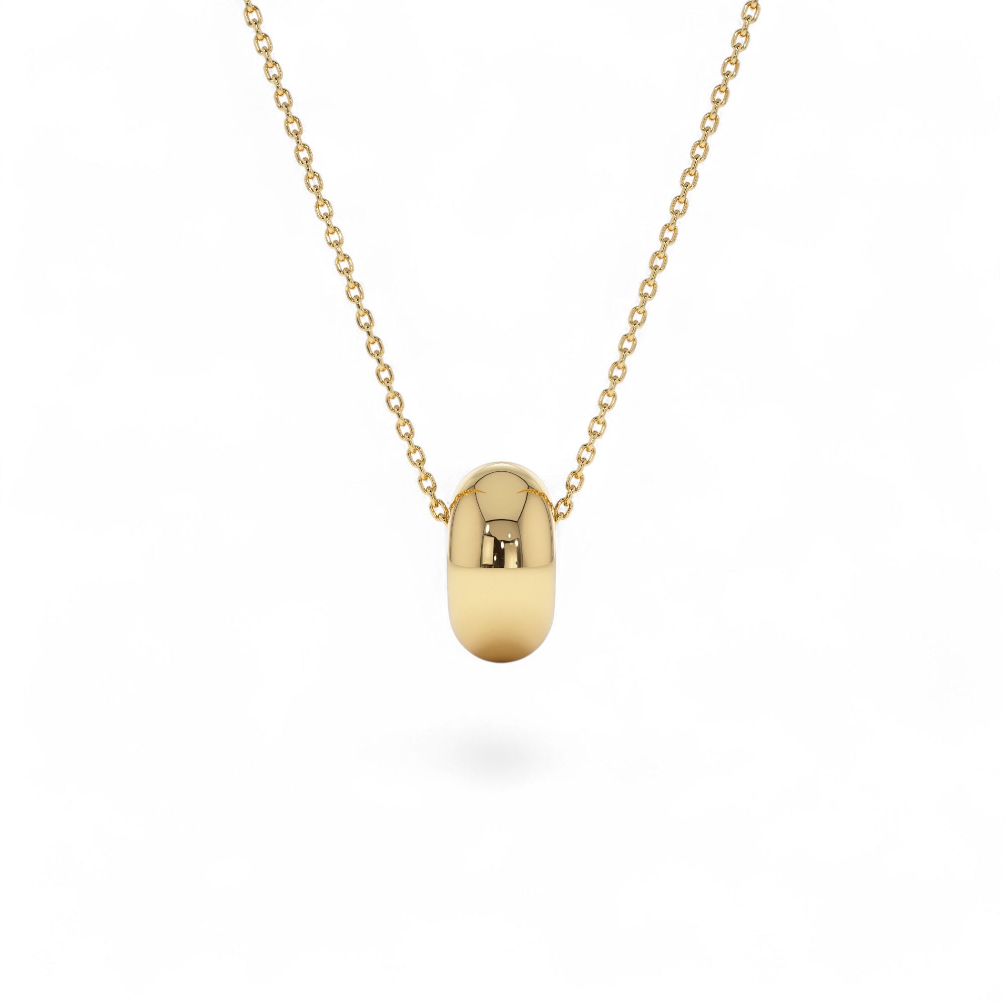 14K Gold Polished Rondelle Charm - 6MM - view 4