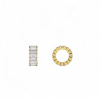 0.80 CTW 14K Prong Setting Lab Grown Baguette Diamond Rondelle Charm by Orlina Fine