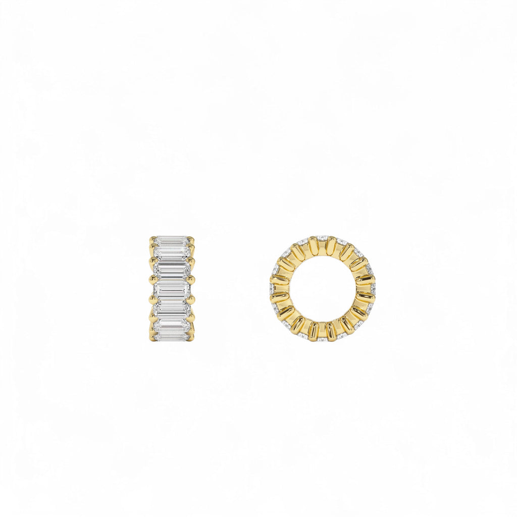 0.80 Ctw 14k Prong Setting Lab Grown Baguette Diamond Rondelle Charm by Orlina Fine