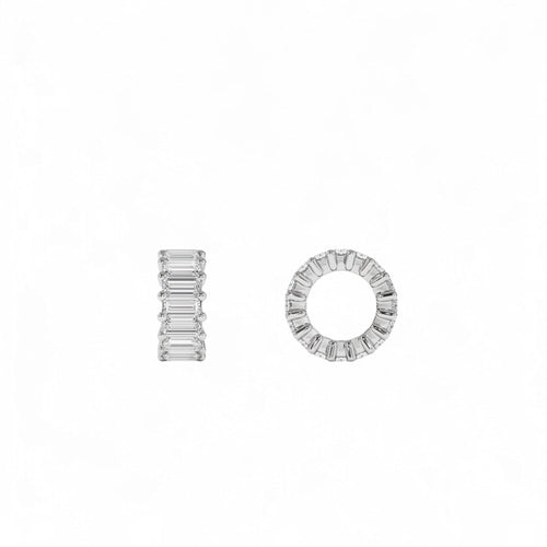0.80 CTW 14K Prong Setting Lab Grown Baguette Diamond Rondelle Charm - view 2