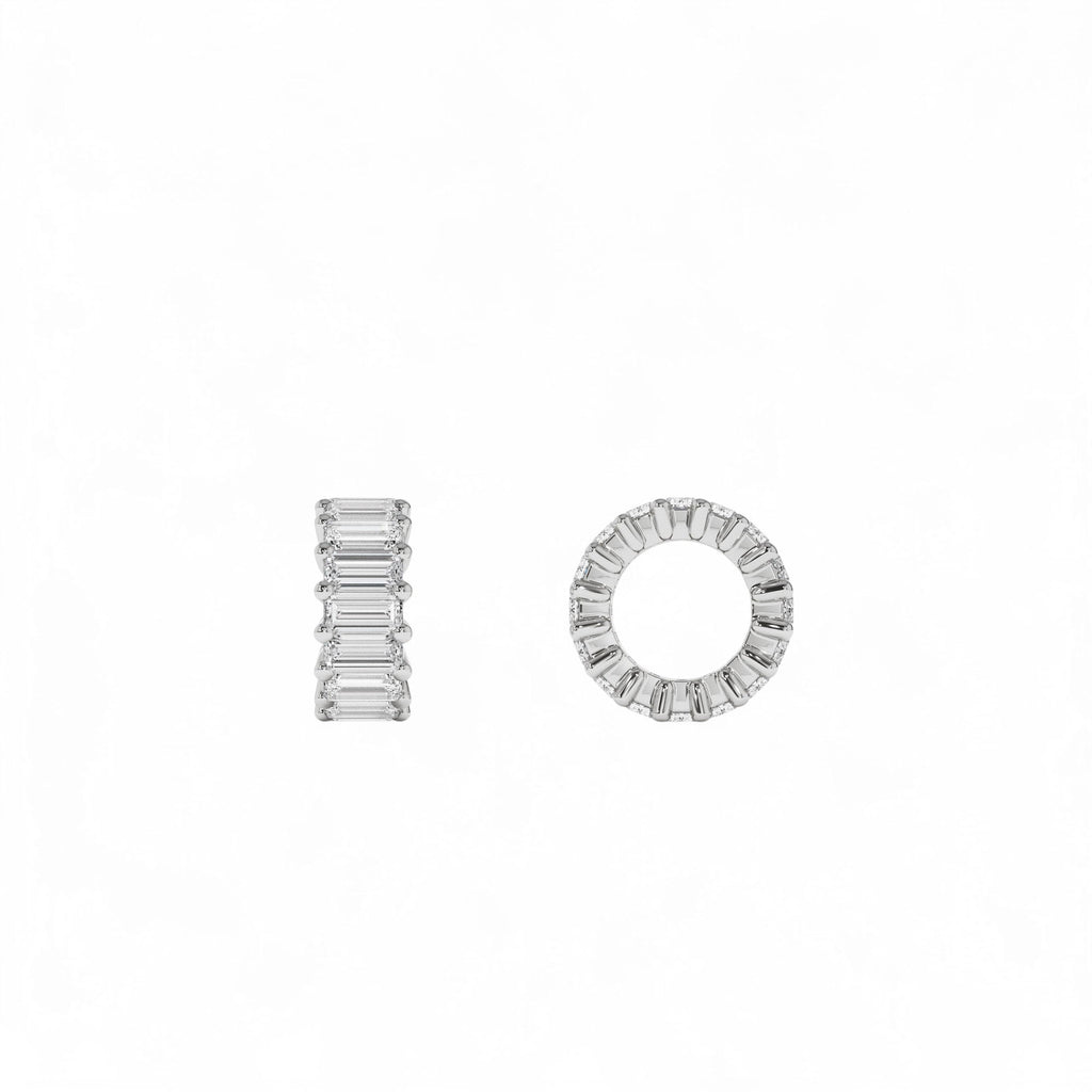 0.80 Ctw 14k Prong Setting Lab Grown Baguette Diamond Rondelle Charm - view 2