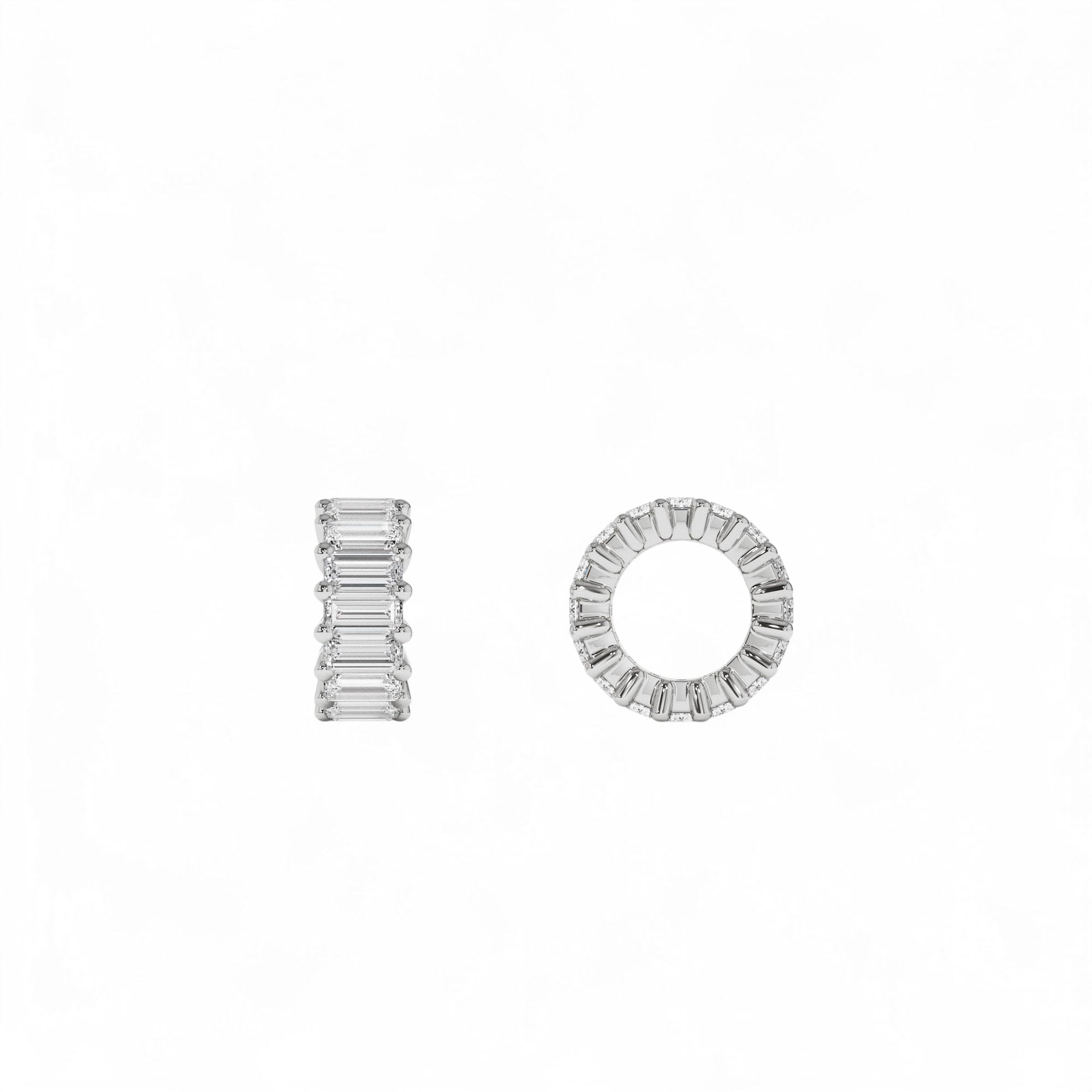 0.80 Ctw 14k Prong Setting Lab Grown Baguette Diamond Rondelle Charm - view 2