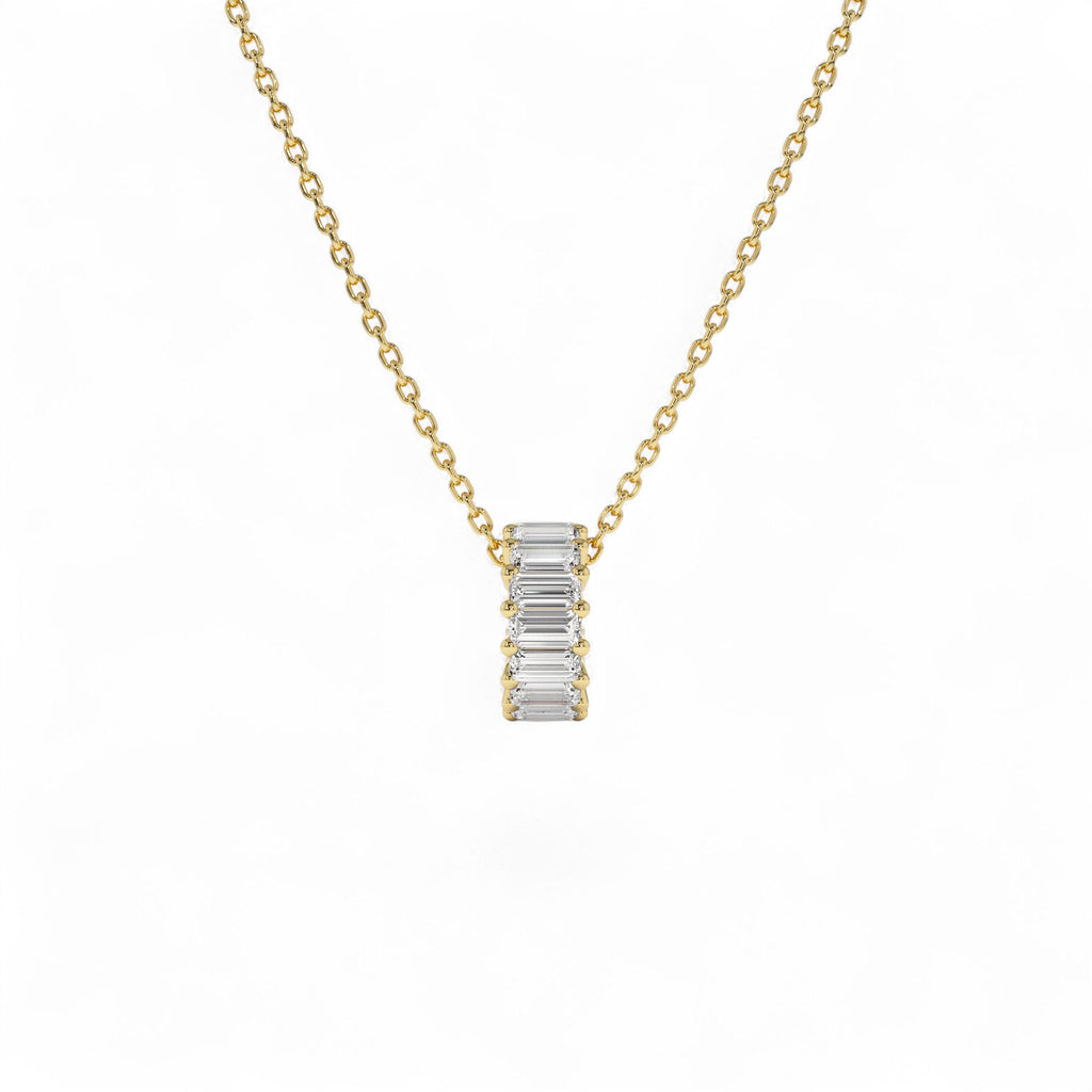0.80 CTW 14K Prong Setting Lab Grown Baguette Diamond Rondelle Charm - view 3