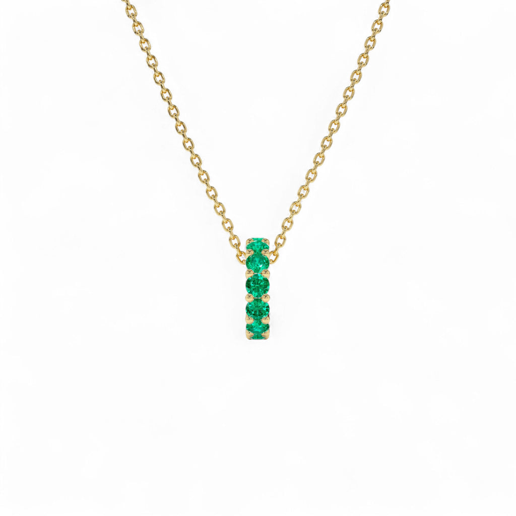 14k Emerald Rondelle Charm - view 2