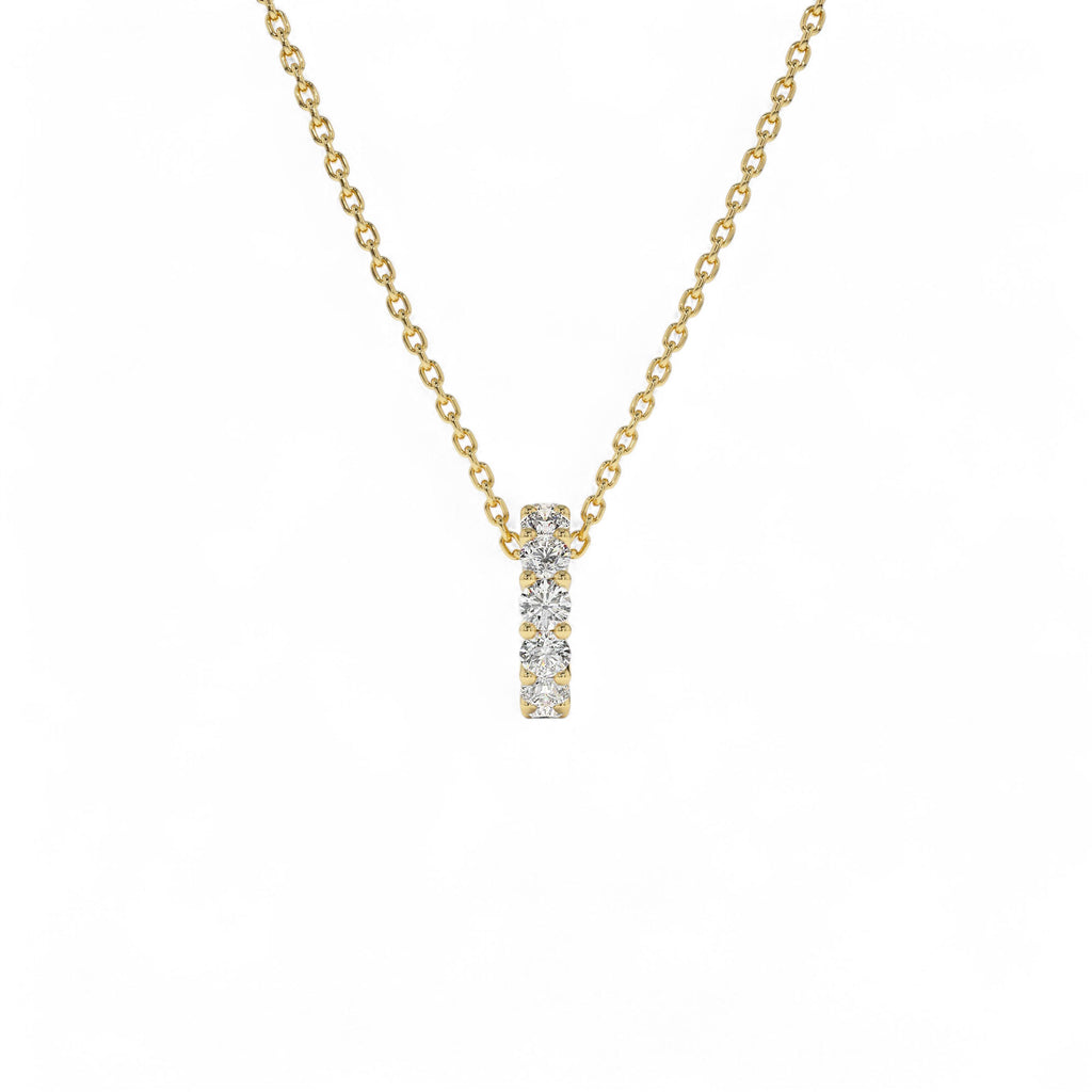 14k Lab Grown Diamond Rondelle Charm - view 3