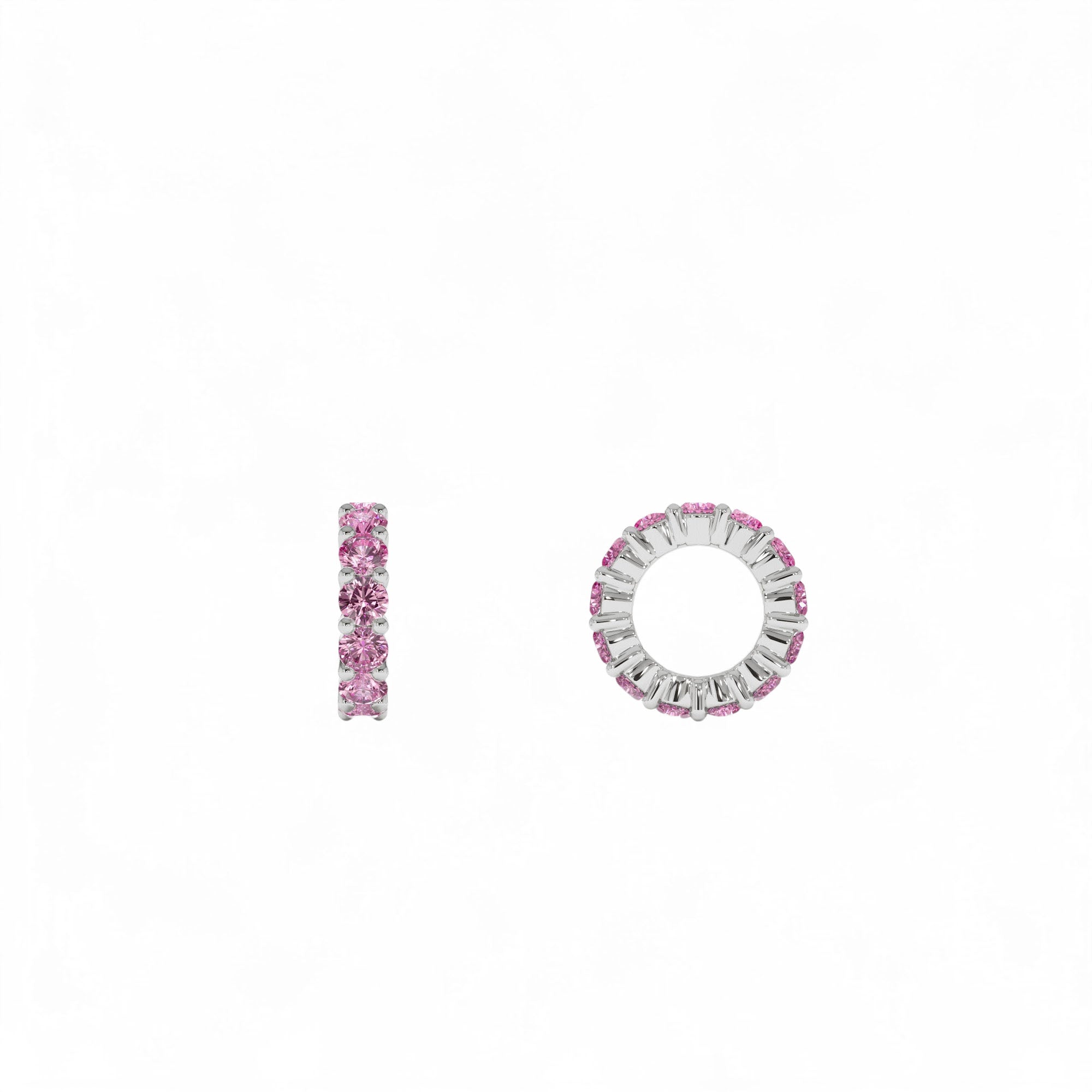 14k Pink Sapphire Rondelle Charm - view 2