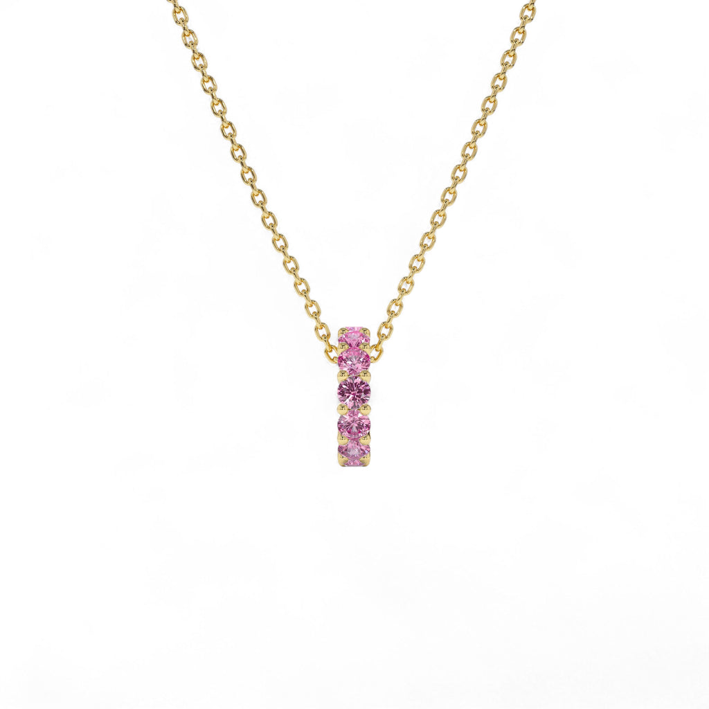 14k Pink Sapphire Rondelle Charm - view 3