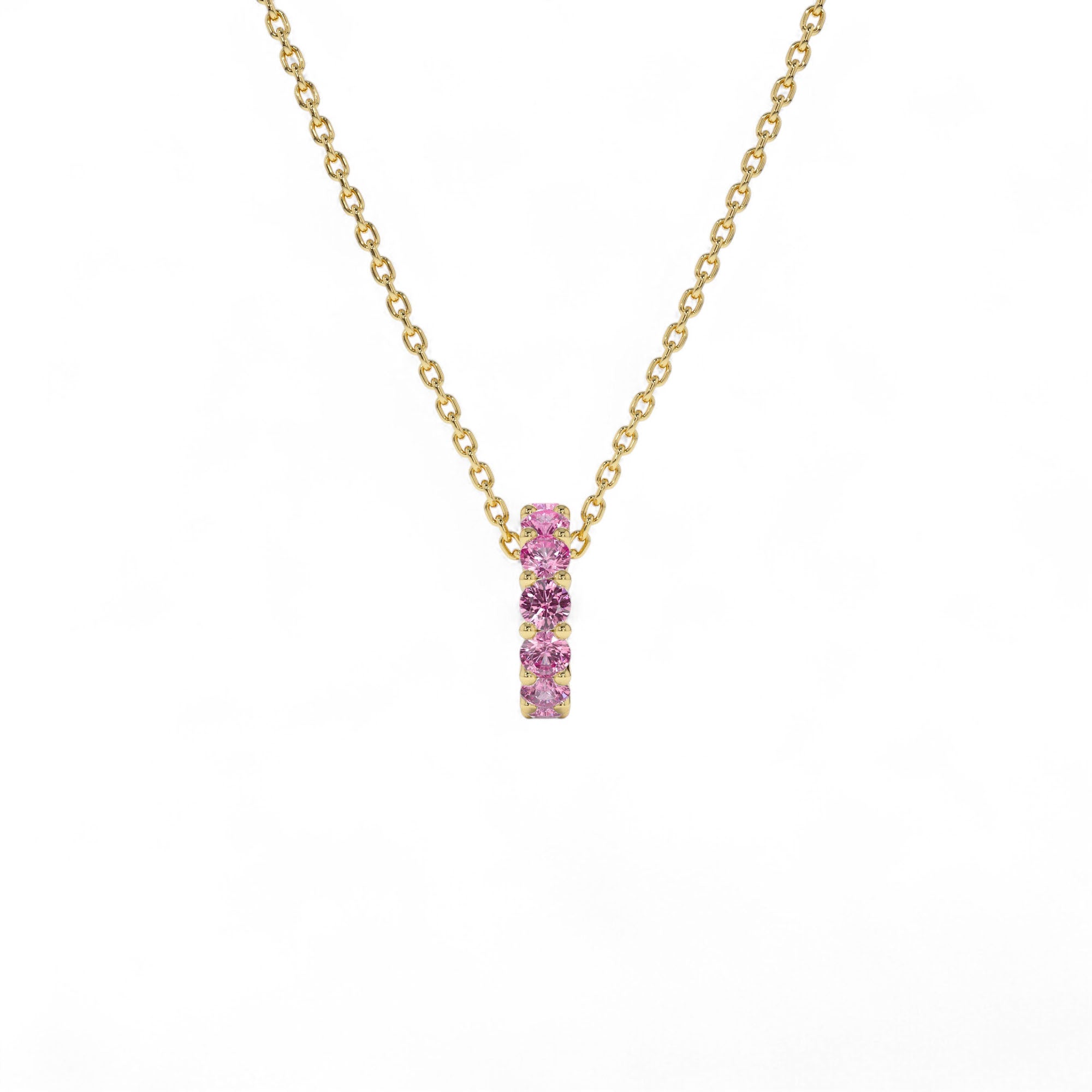 14k Pink Sapphire Rondelle Charm - view 3