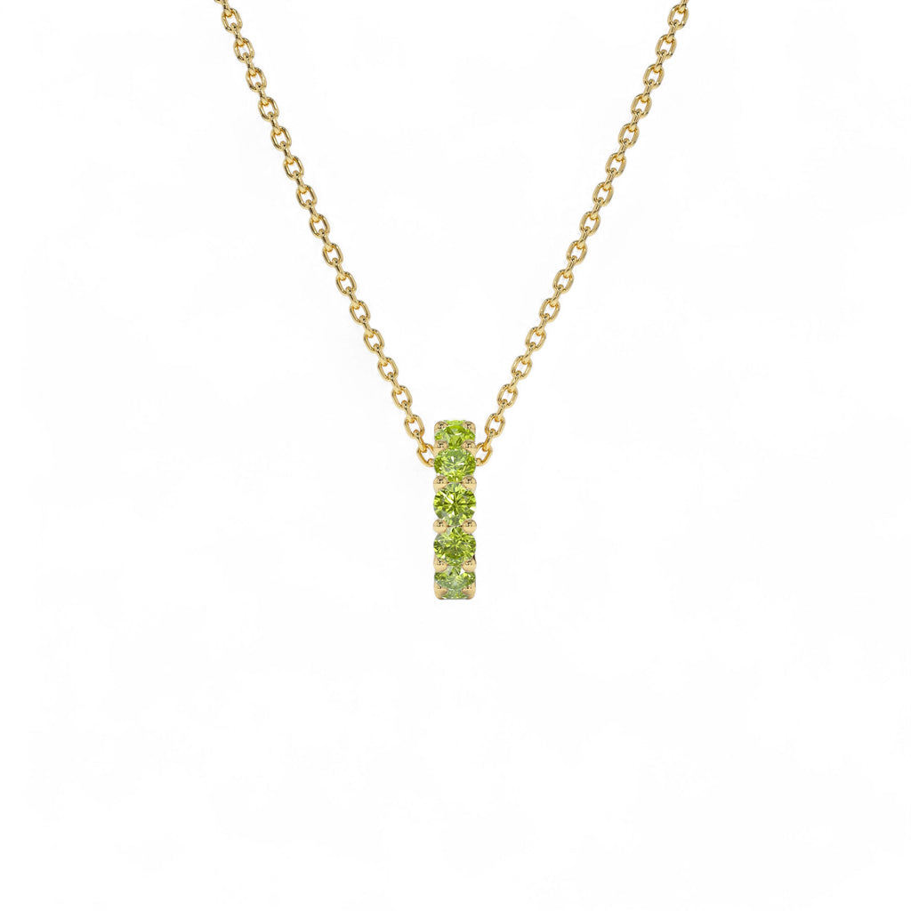 14k Peridot Rondelle Charm - view 2