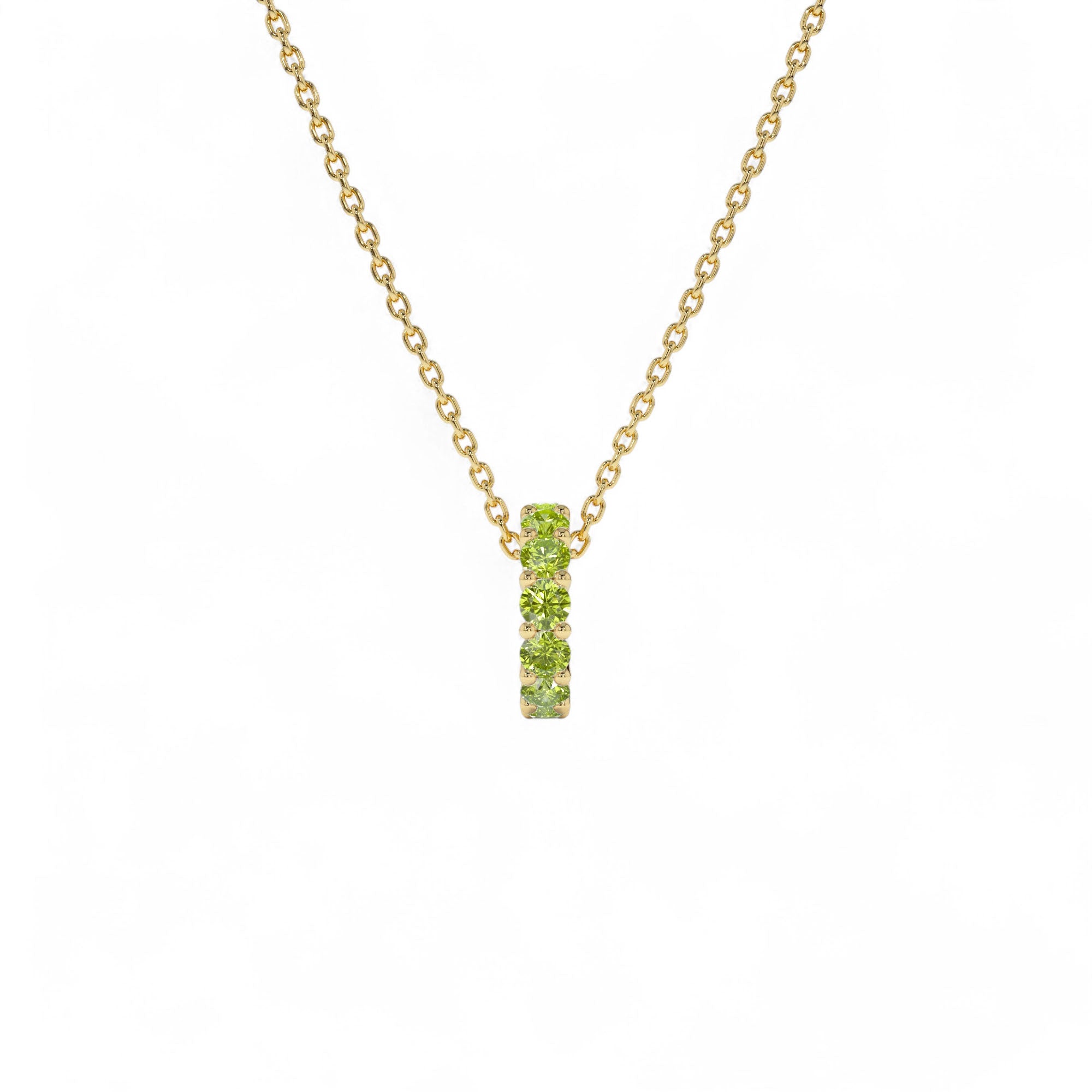 14k Peridot Rondelle Charm - view 2