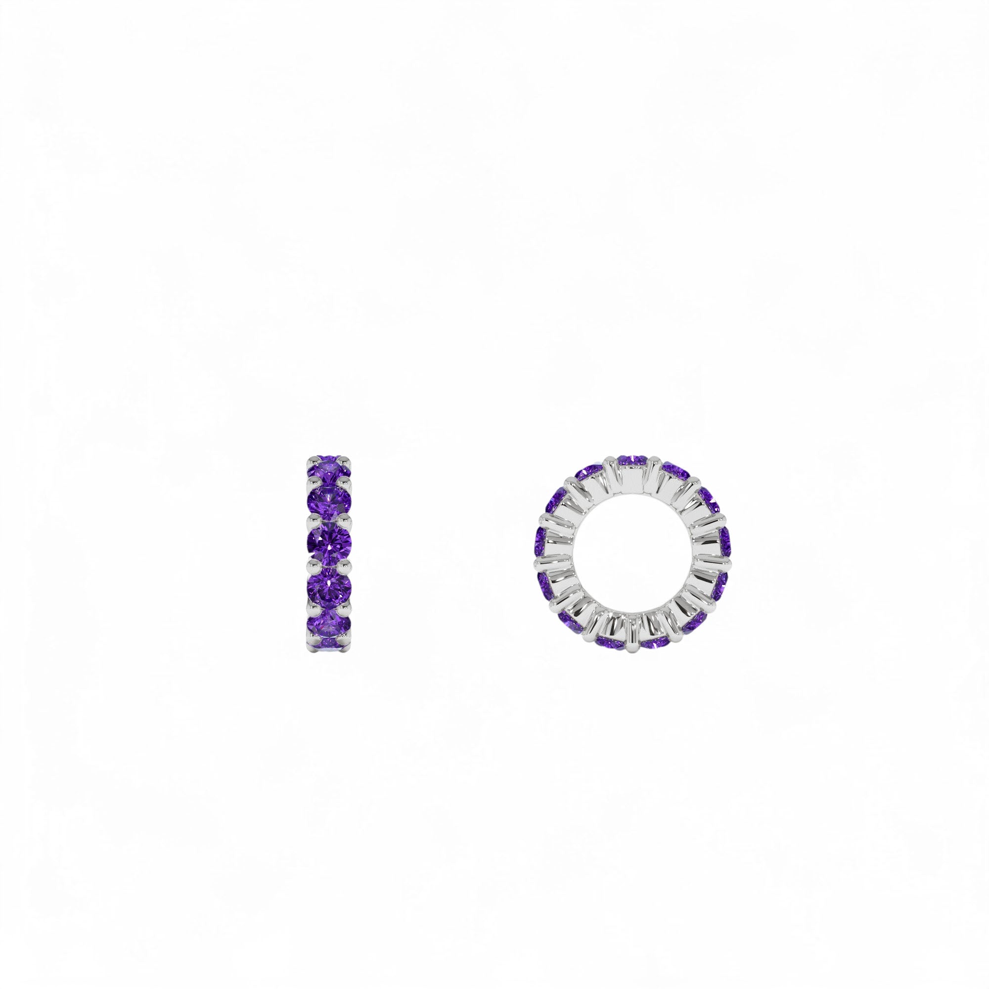14k Amethyst Rondelle Charm - view 2