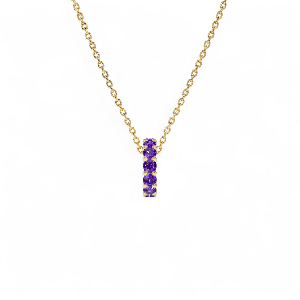 14k Amethyst Rondelle Charm - view 3