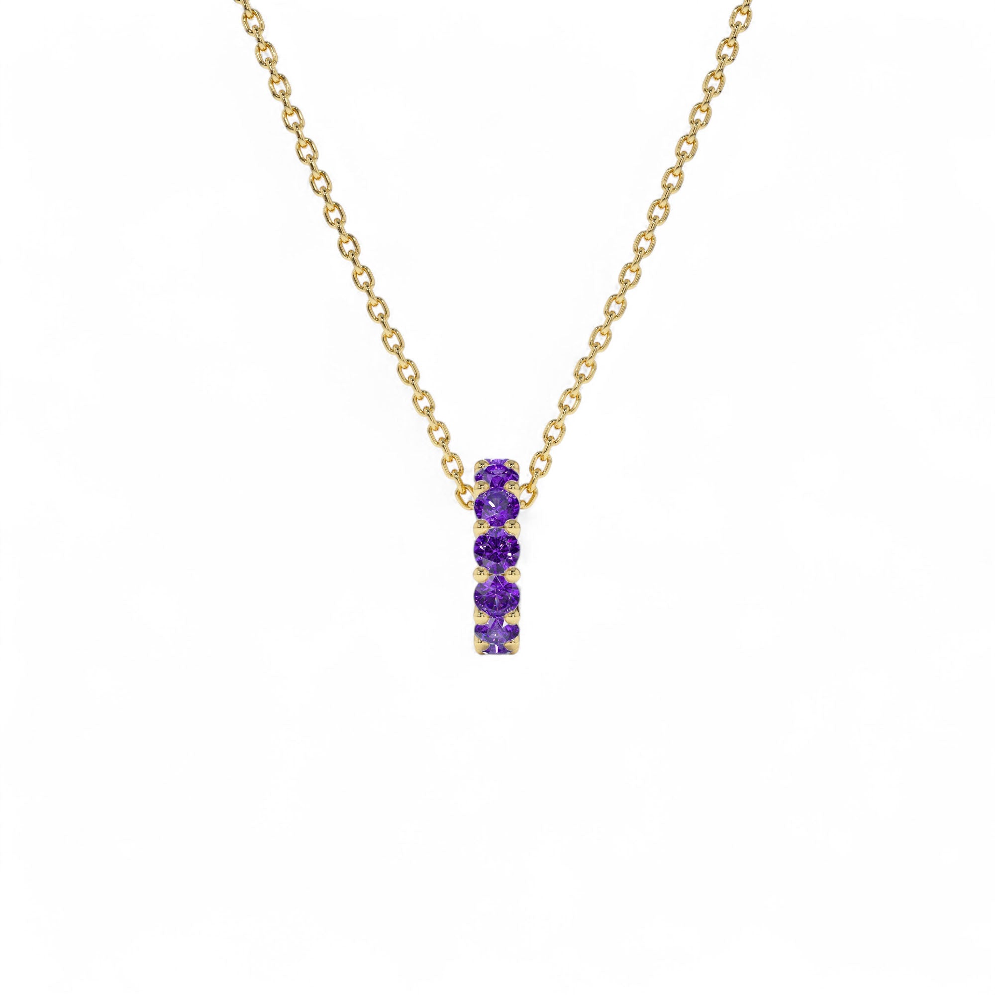 14k Amethyst Rondelle Charm - view 3