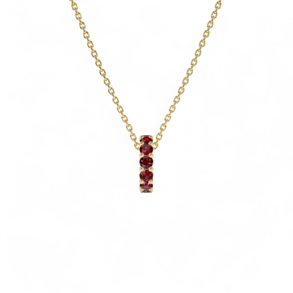 14k Garnet Rondelle Charm - view 3