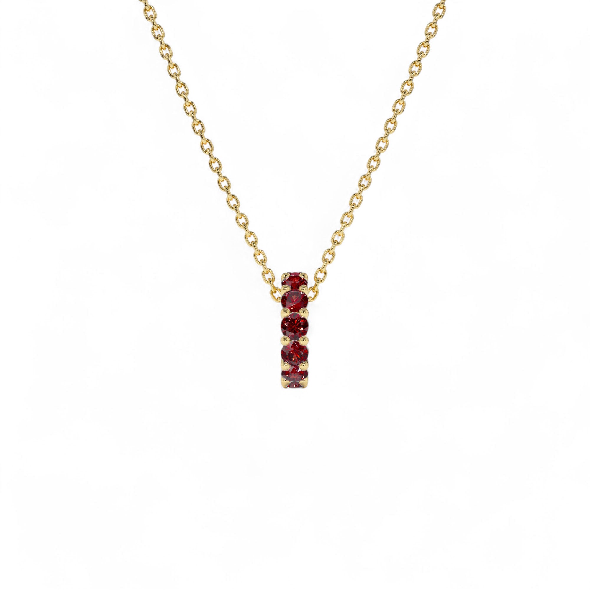14k Garnet Rondelle Charm - view 3