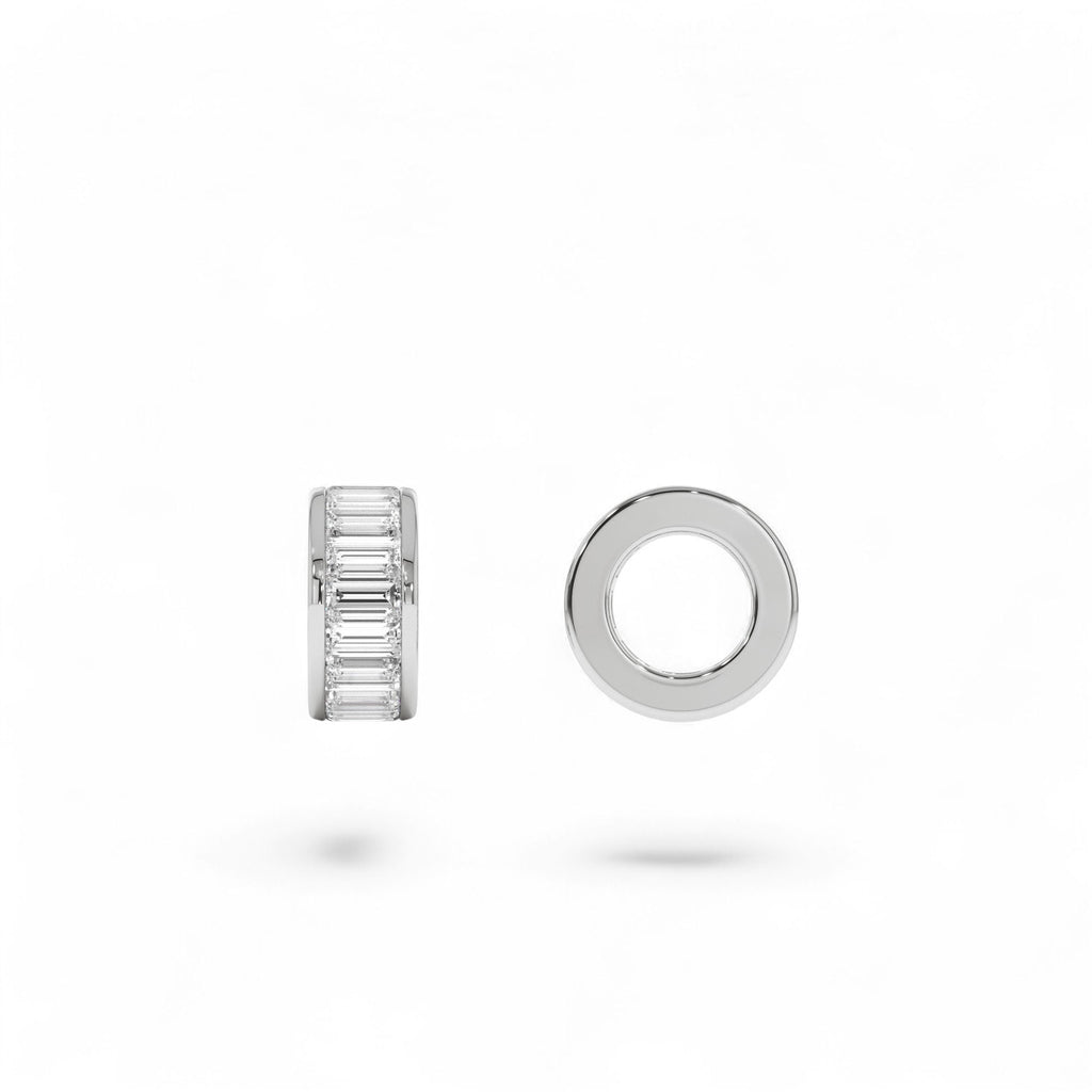 0.85 Ctw 14k Lab Grown Baguette Diamond Rondelle Charm - view 2