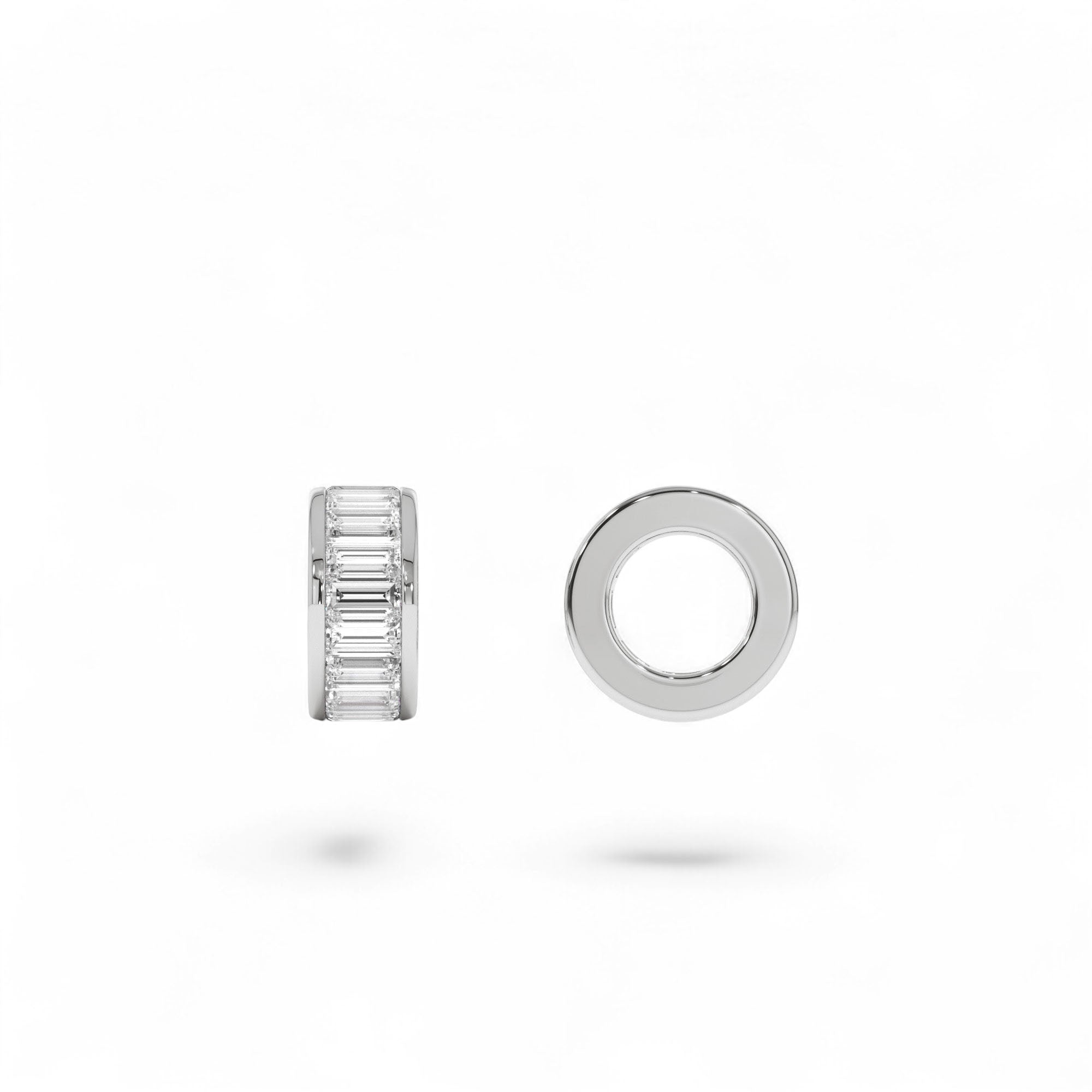 0.85 Ctw 14k Lab Grown Baguette Diamond Rondelle Charm - view 2