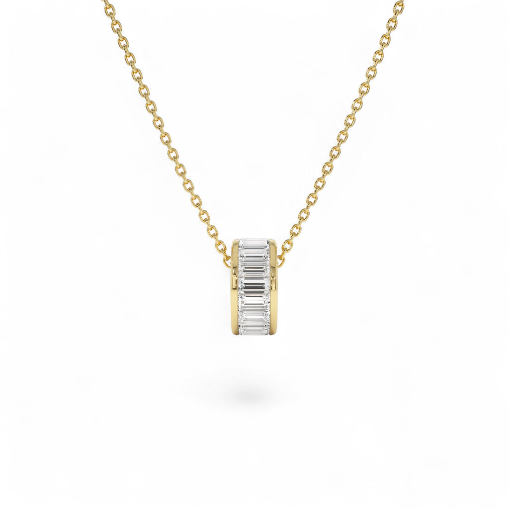 0.85 CTW 14K Lab Grown Baguette Diamond Rondelle Charm - view 3