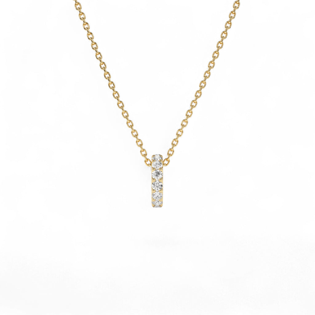 14K Mini Rondelle Charm in Lab Grown Diamond - view 3