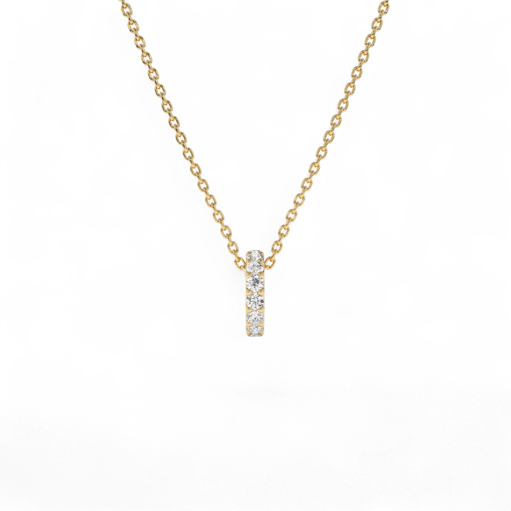 14K Mini Rondelle Charm in Lab Grown Diamond - view 3
