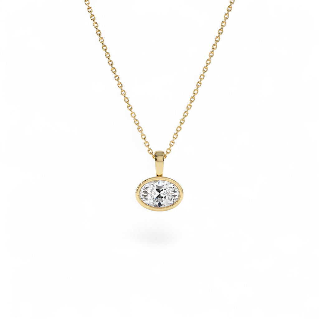 1 CTW 14K West to East Oval Shape Lab Grown Diamond Charm by Orlina Fine