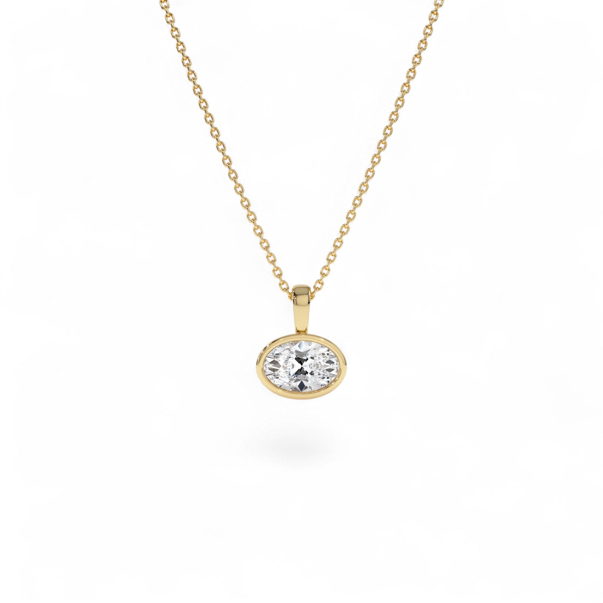 1 CTW 14K West to East Oval Shape Lab Grown Diamond Charm by Orlina Fine