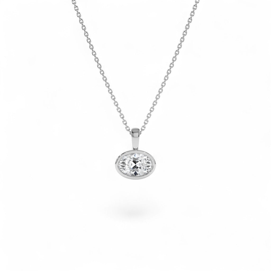 1 CTW 14K West to East Oval Shape Lab Grown Diamond Charm - view 2