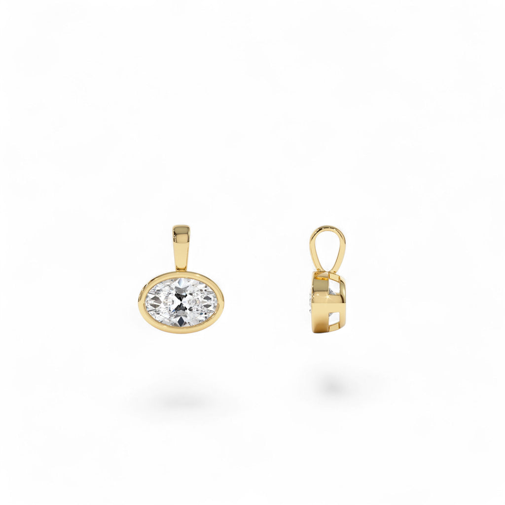 1 CTW 14K West to East Oval Shape Lab Grown Diamond Charm - view 3