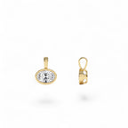 1 CTW 14K West to East Oval Shape Lab Grown Diamond Charm - view 3