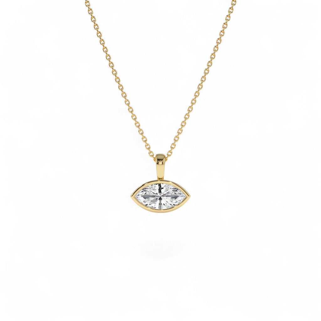 1 CTW 14K West to East Marquise Shape Lab Grown Diamond Charm by Orlina Fine