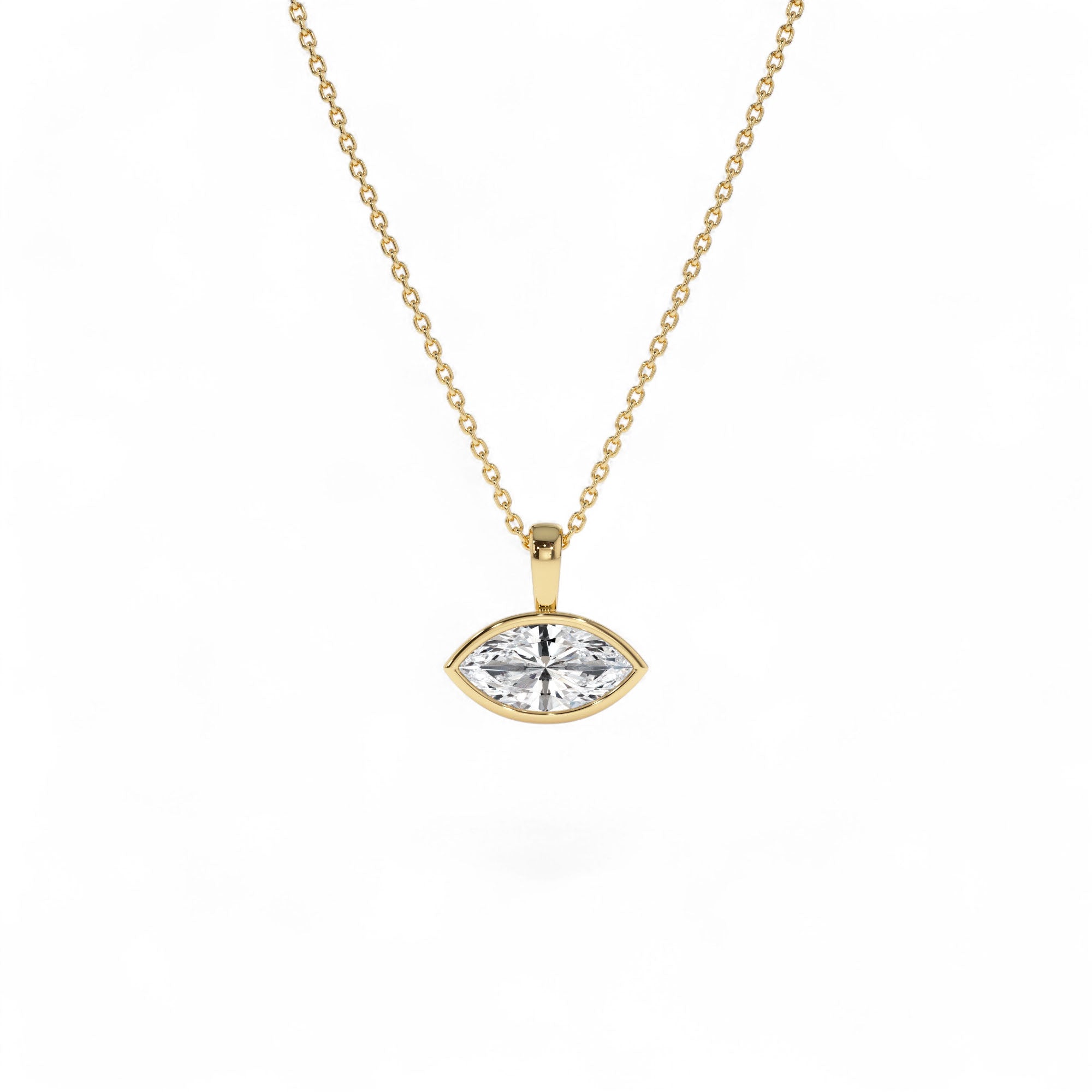 1 CTW 14K West to East Marquise Shape Lab Grown Diamond Charm by Orlina Fine