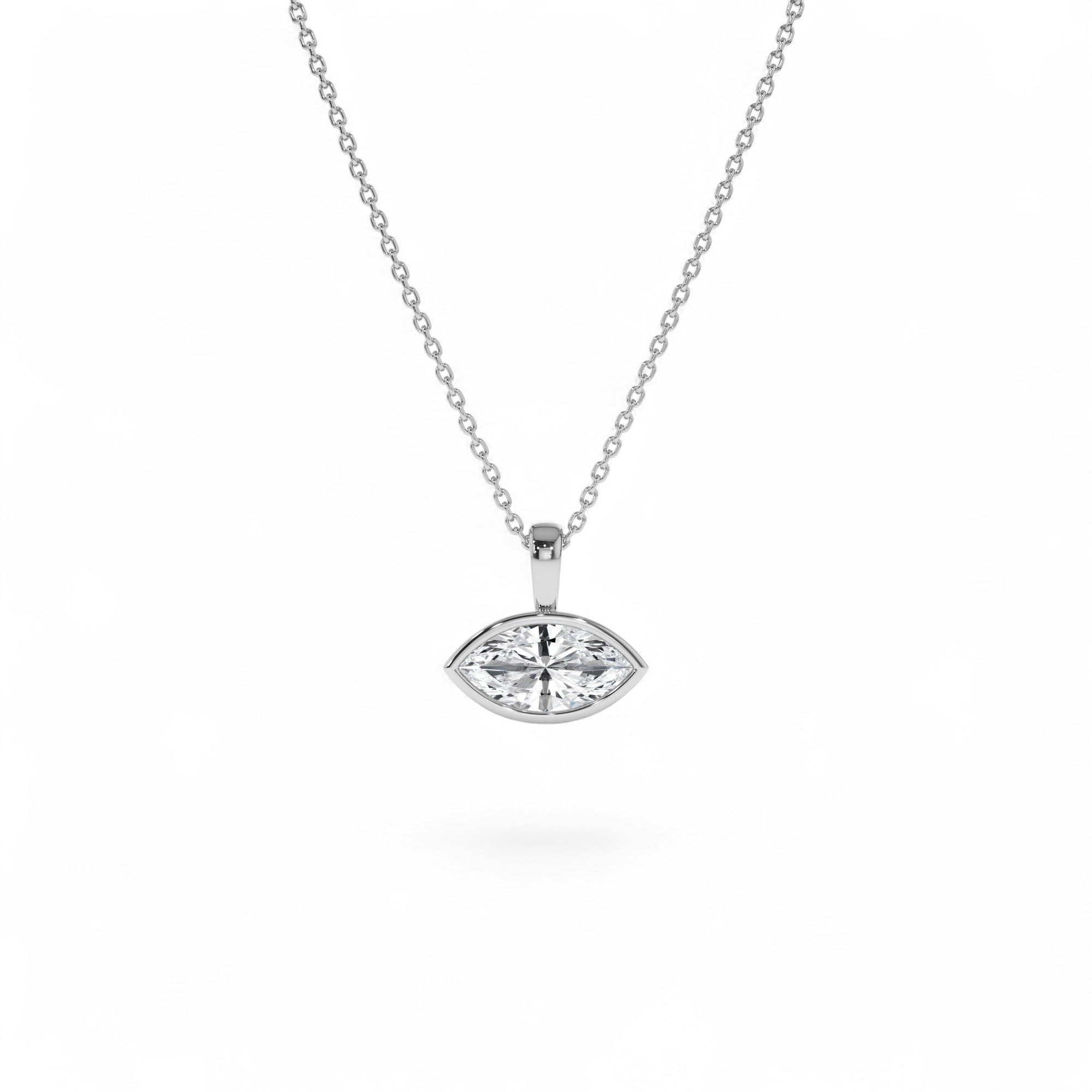 1 CTW 14K West to East Marquise Shape Lab Grown Diamond Charm - view 2