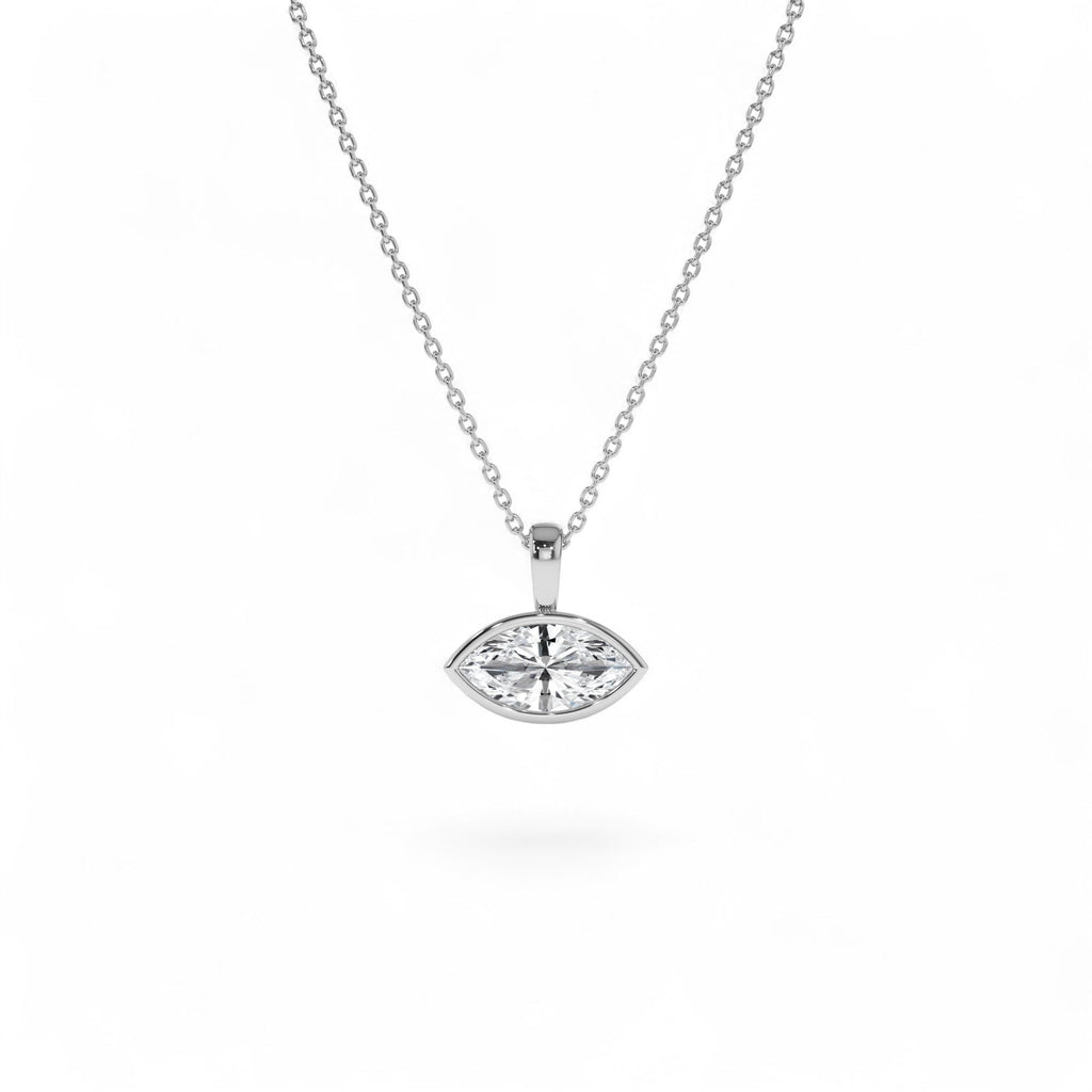 1 CTW 14K West to East Marquise Shape Lab Grown Diamond Charm - view 2