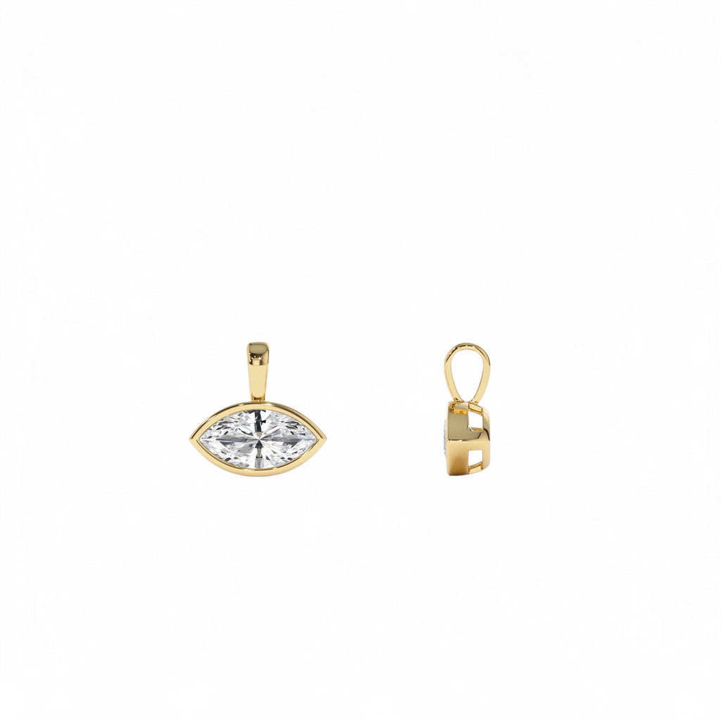 1 CTW 14K West to East Marquise Shape Lab Grown Diamond Charm - view 3