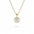 1 CTW 14K Lab Grown Bezel Set Asscher Cut Diamond Charm by Orlina Fine