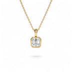 1 CTW 14K Lab Grown Bezel Set Asscher Cut Diamond Charm by Orlina Fine
