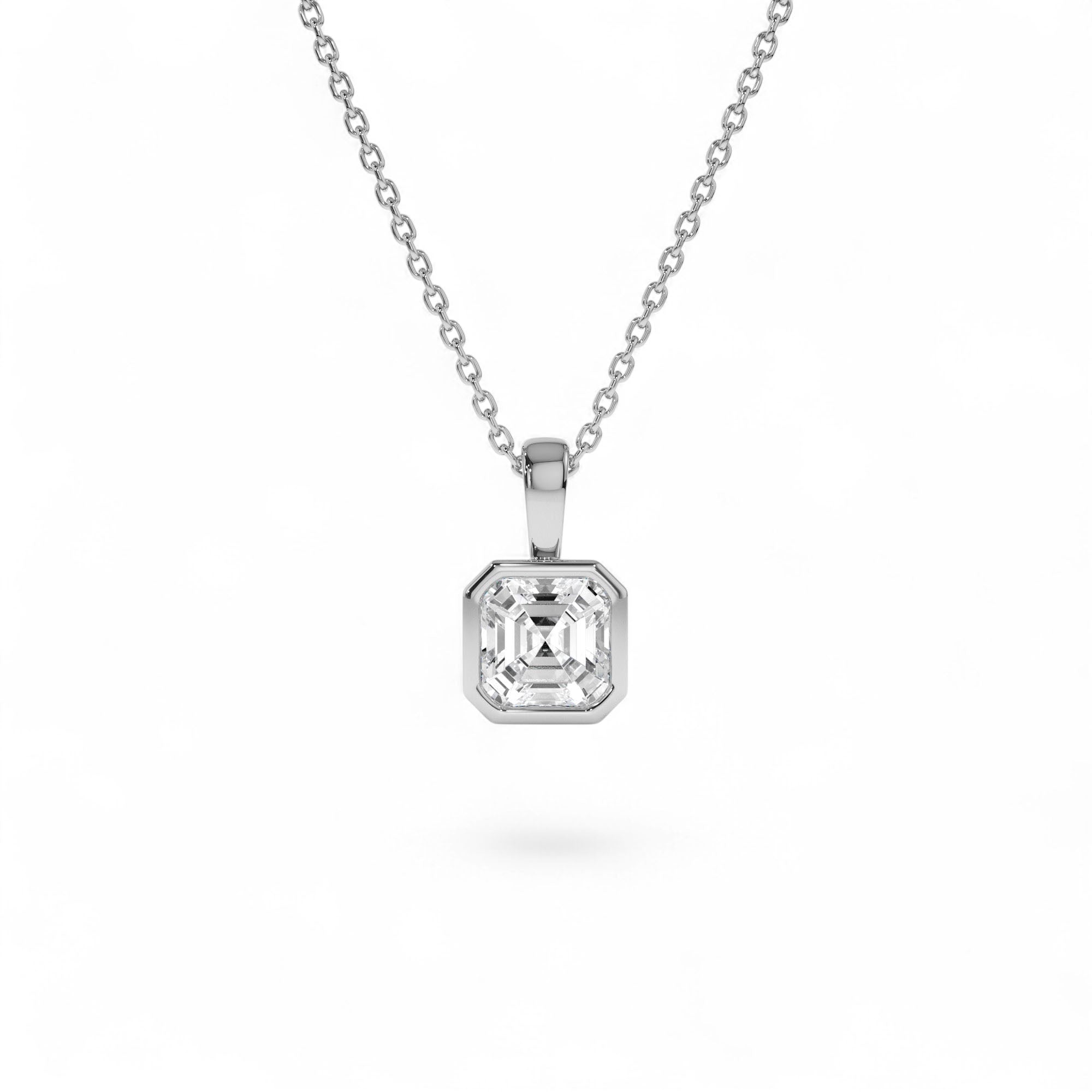 1 CTW 14K Lab Grown Bezel Set Asscher Cut Diamond Charm - view 2