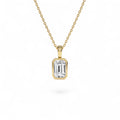 1 CTW 14K Lab Grown Bezel Set Emerald Cut Diamond Charm by Orlina Fine