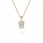 1 CTW 14K Lab Grown Bezel Set Emerald Cut Diamond Charm by Orlina Fine
