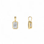 1 CTW 14K Lab Grown Bezel Set Emerald Cut Diamond Charm - view 3