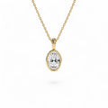 1 CTW 14K Lab Grown Bezel Set Oval Shape Diamond Charm by Orlina Fine