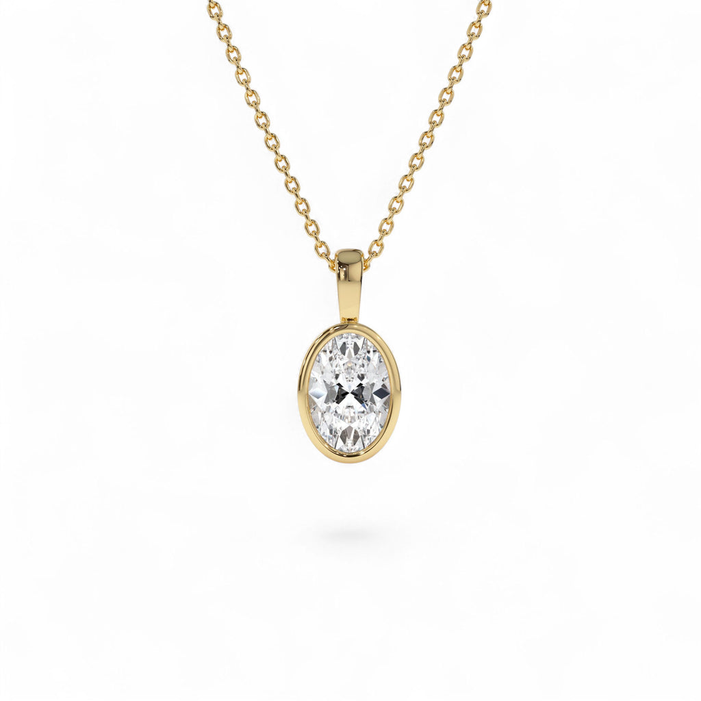 1 CTW 14K Lab Grown Bezel Set Oval Shape Diamond Charm by Orlina Fine