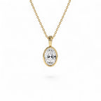 1 CTW 14K Lab Grown Bezel Set Oval Shape Diamond Charm by Orlina Fine
