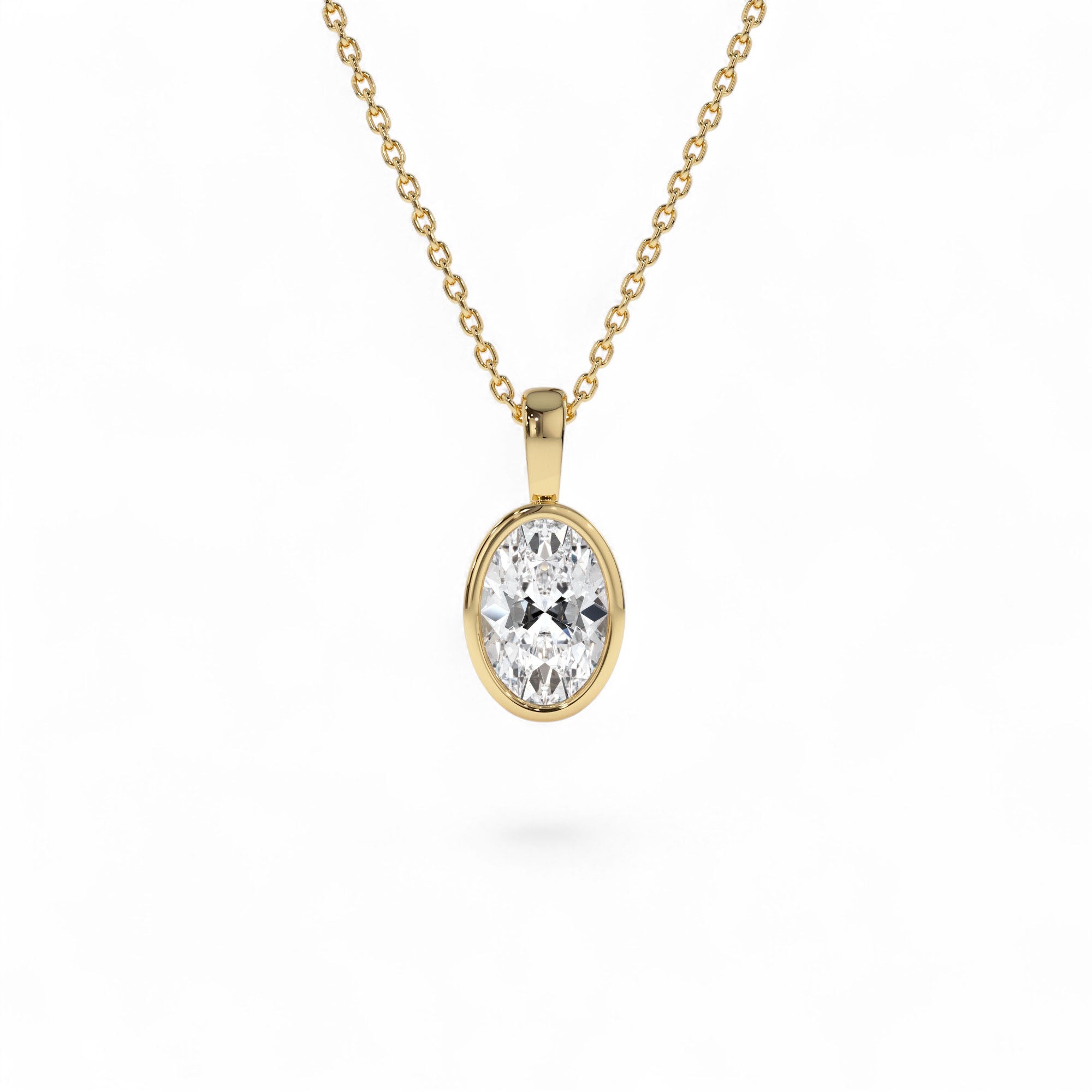 1 CTW 14K Lab Grown Bezel Set Oval Shape Diamond Charm by Orlina Fine
